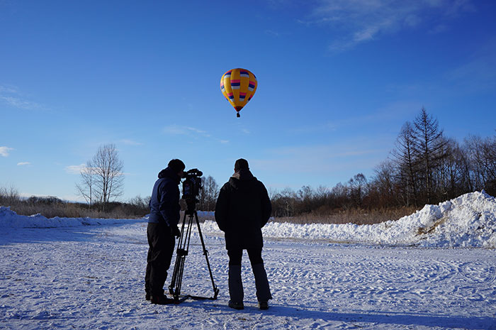 テレビ番組の撮影で気球を飛ばしたときの写真